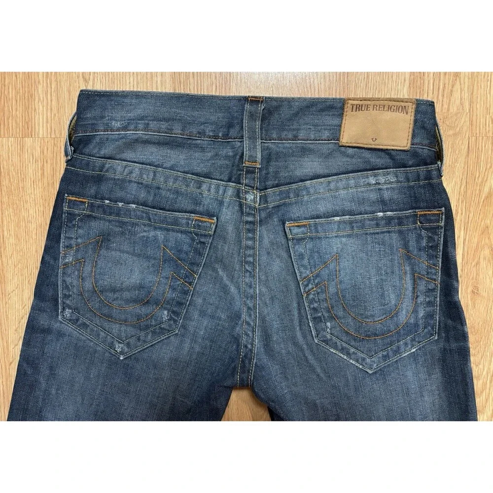True Religion Mens Sz 28x29 Ricky Relaxed Straight Denim Jeans  Pockets Blue